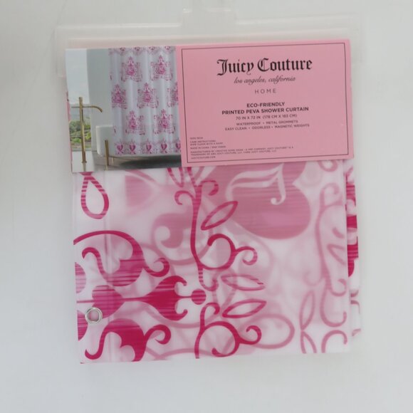 (#121) Juicy Couture PEVA Clear Shower Curtain Liner Bathroom 70x72" - Picture 4 of 5